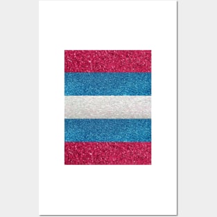 Transgender Glitter Flag Posters and Art